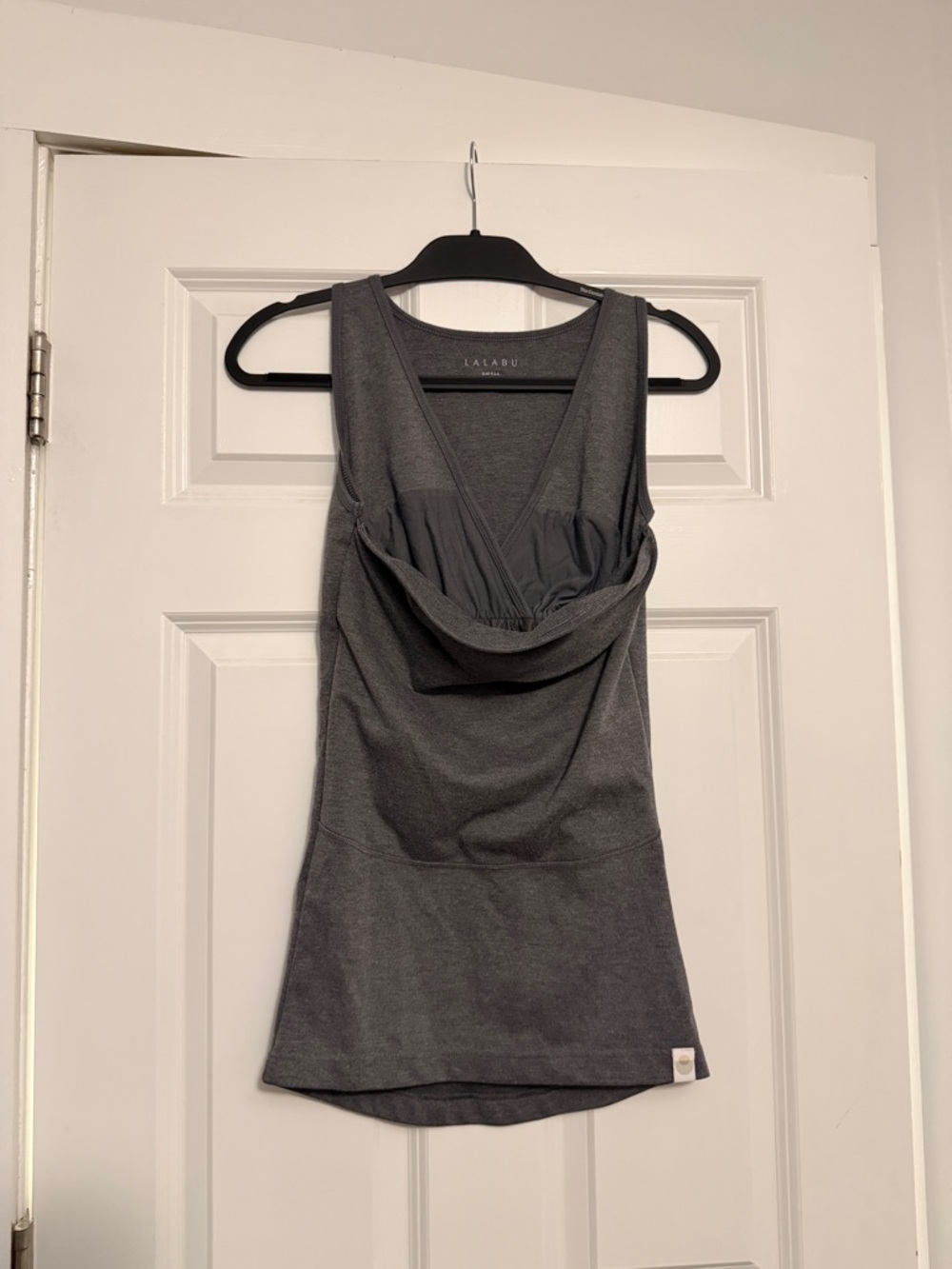 Lalabu Gray Nursing Tank Top with V-Neck Sleeveless Design